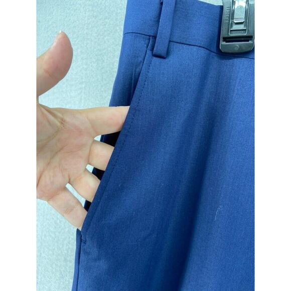Savile Row‎ Pants Mens Sz 40W Blue Strand Straight Leg *Un-hemmed* Pockets - Picture 3 of 12